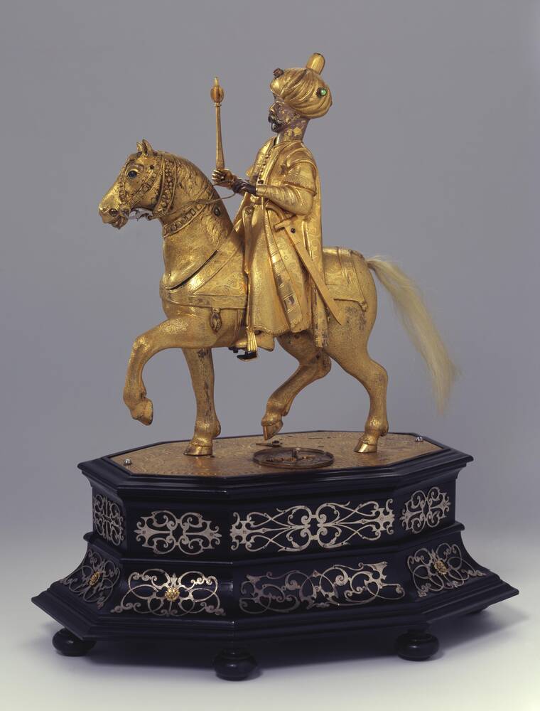 Figuren-Automatenuhr "Reitender Pascha"